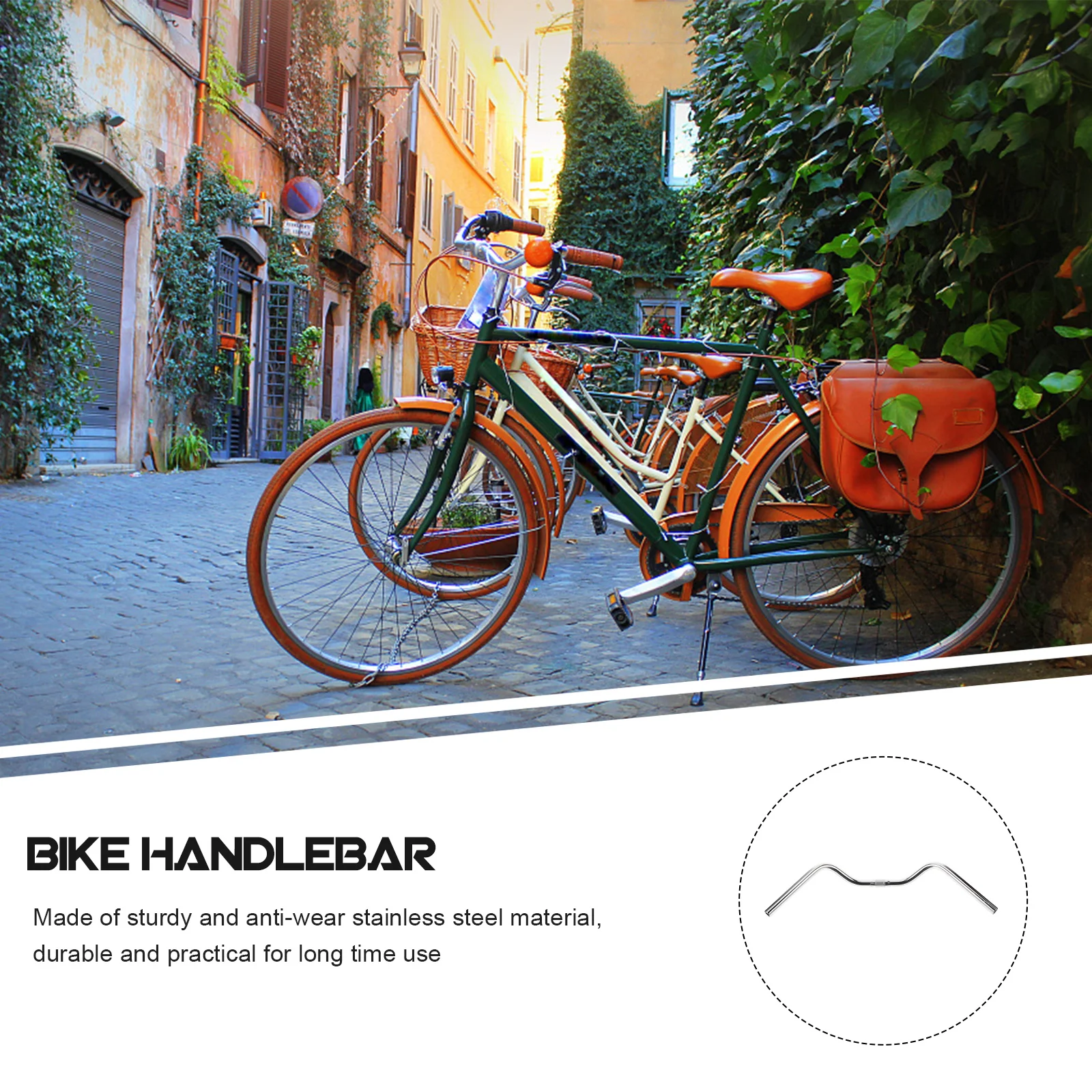 

Bike Handlebar Stainless Steel U-Shaped Strong Lightweight Outdoor Mountain Bike Handlebar Cycling Accessory Bar Accessories