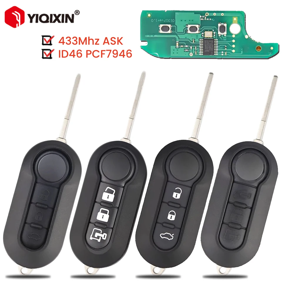 

433 МГц ID46 PCF7946 чип удаленный автомобильный ключ для Fiat 500 Panda Punto MPV Bravo Marelli 500L Ducato Boxer Delphi Doblo Marelli/Delphi