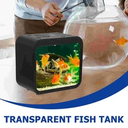 Creative Aquarium LED Decoration Small Aquarium Fish Breeding Box Betta Transparent Fish Tank LED Light Goldfish Fish Tank