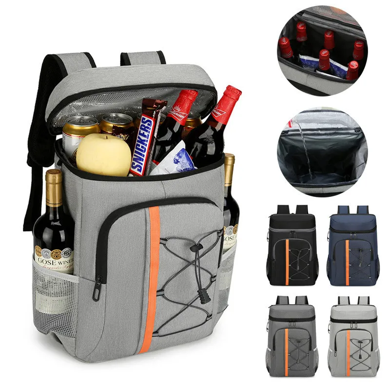 Insulated Cooler Backpack Thickened Thermal Leak‑proof Cooler Rucksack Fresh Keeping Picnic Bag For Camping Outdoor Travel Food