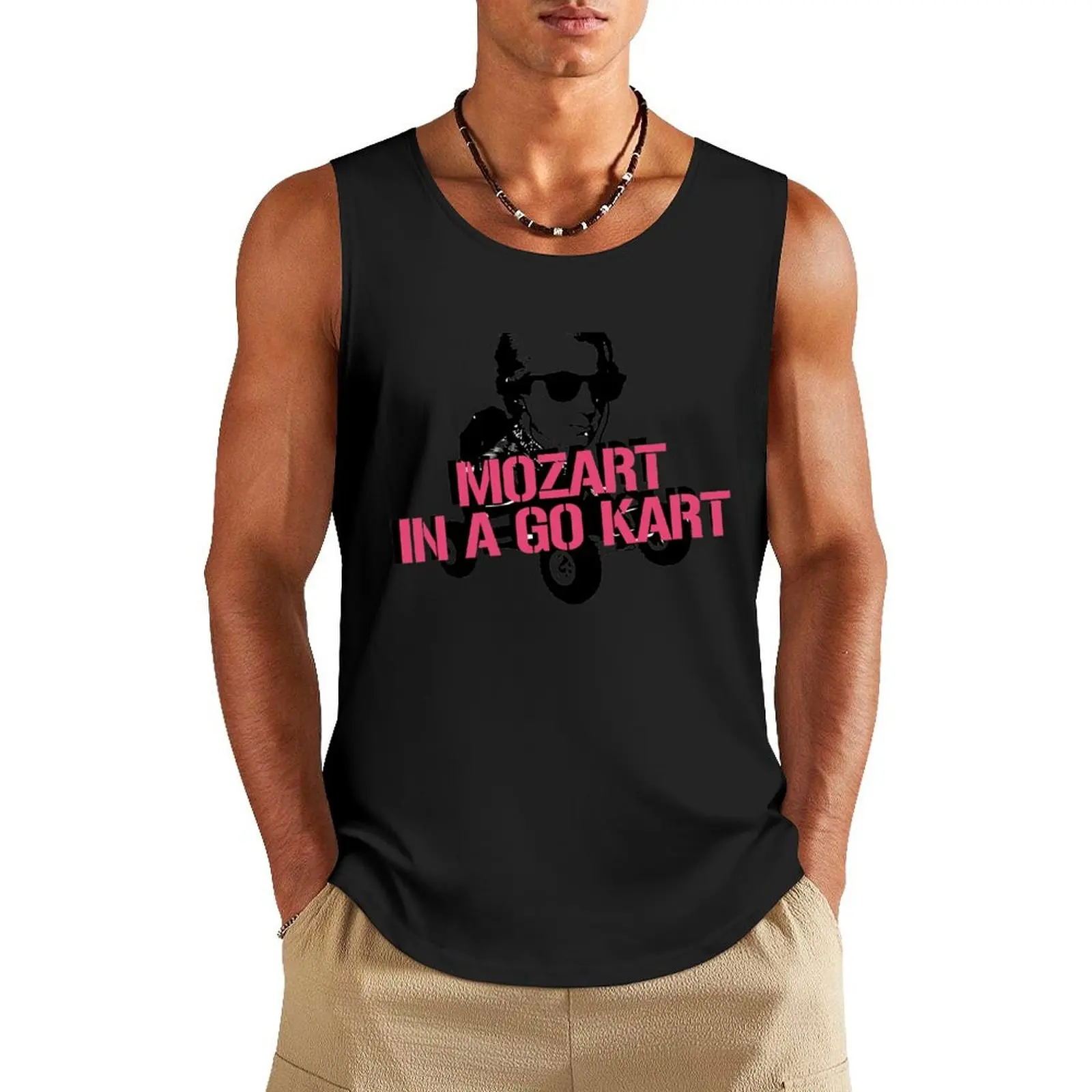 Mozart in a Go Kart Tank Top tops sleeveless man shirts summer Men's tops running shirt underwear