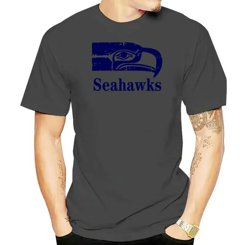 Seattle 2024, letnia koszulka myśliwska Vintage Seahawks Retro Seahawks Logo Tee odzież męska topy harajuku