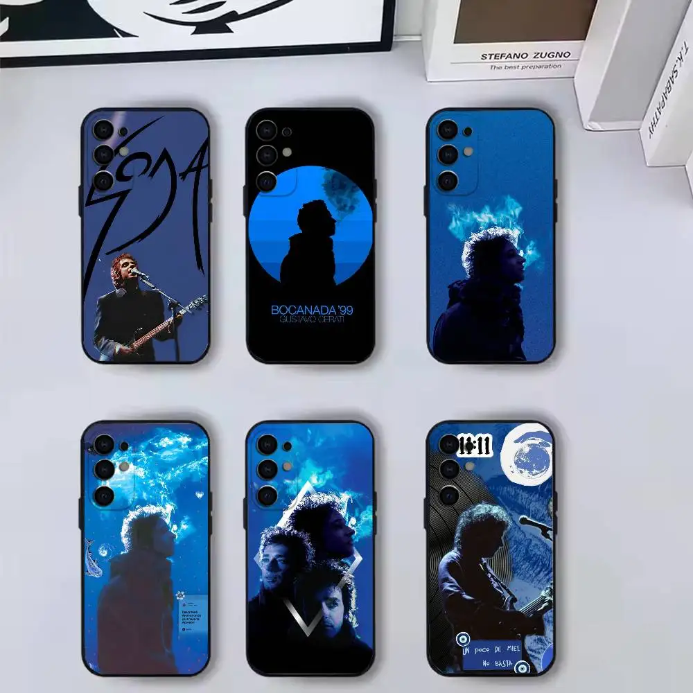 Funda de silicona suave negra Gustavo Cerati Soda Stereo para Samsung S25, S24, S21, S22, S23, S30, Ultra, S20, Plus, Fe