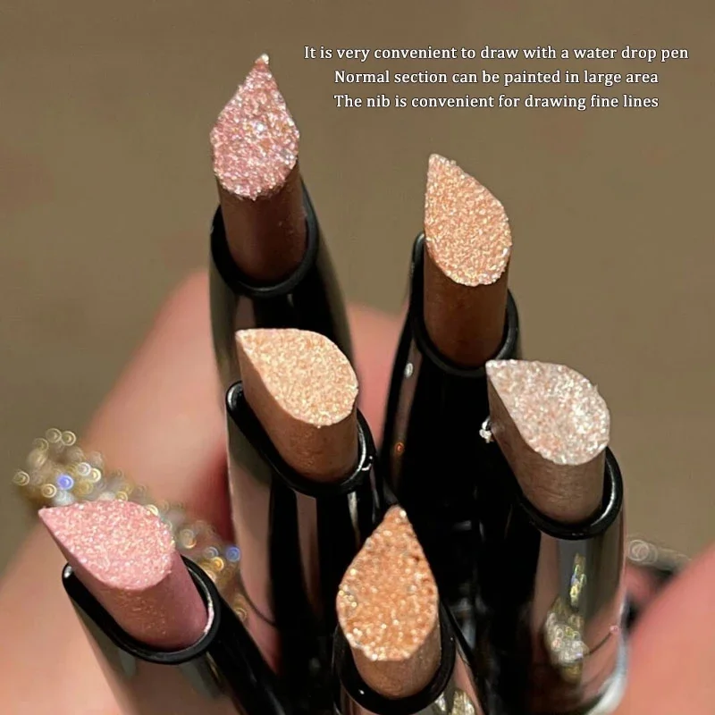Glinsterende oogschaduwpen Gezichtsmake-up Markeerstift Stick Langdurige glanzende diamant Roze Zijderups Champagne Gouden Eyeliner Gelpen