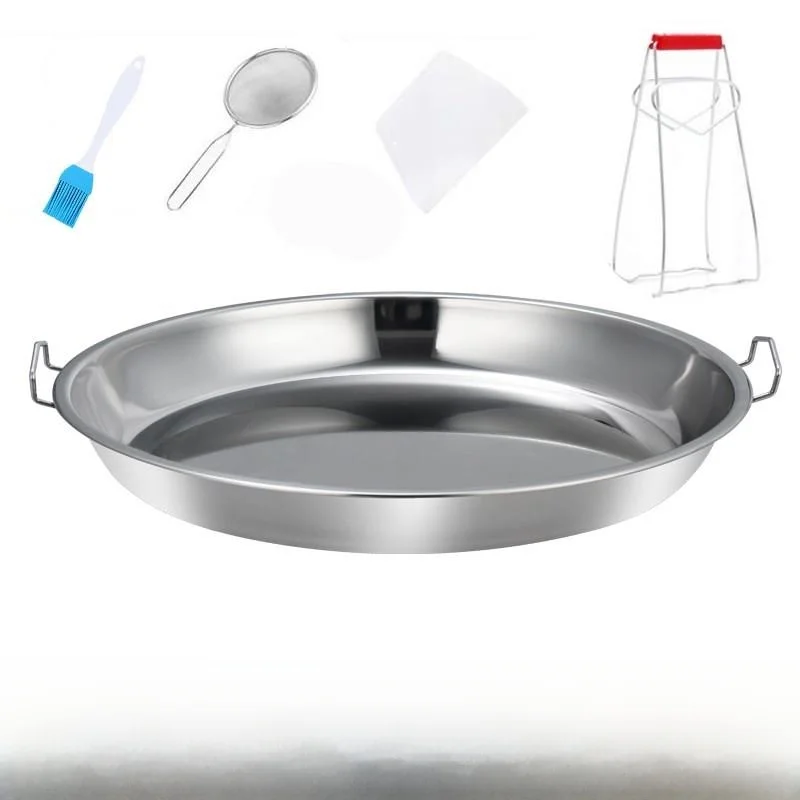 

Противень для выпечки из нержавеющей стали, круглый, с плоским дном, для холодных закусок, рисовых лапши, китайских блюд