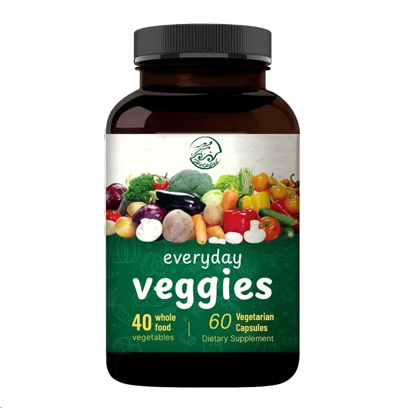 Green Vegetable Supplement, 100% 40 Super Vegetables Made in The United States Without Soybeans 60 Capsules