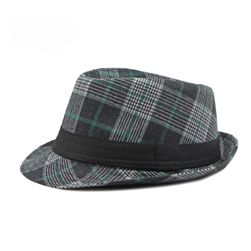 European and American Style Patterned Top Hat for Men  Sun Protection  Hat  Spring and Summer New Plaid Jazz Hat for Women