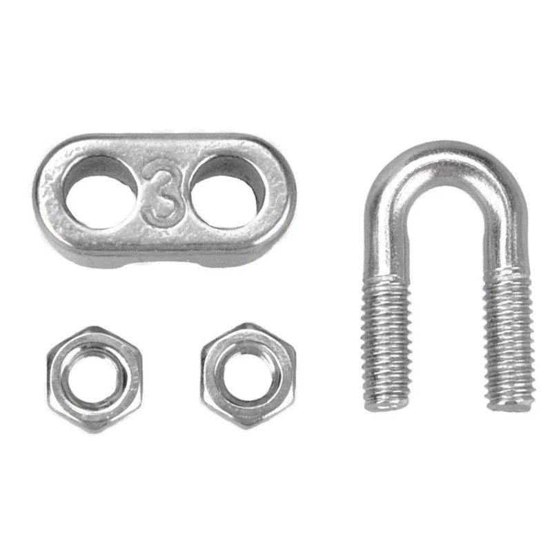 30PCS 1/8 Inches Stainless Steel Wire Rope Cable Clip Clamp For Wire Rope Rigging Tent Rope Guard Railing System