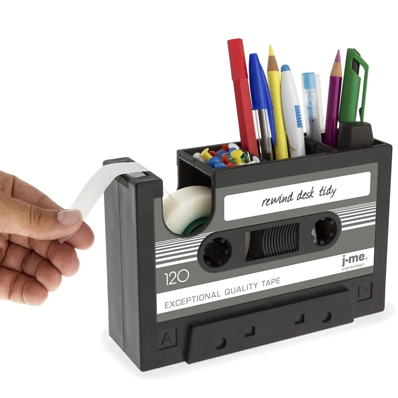 1 PCS เทปผู้ถือปากกา Retro CASSETTE เทปตลกน่ารักเทปสีชมพู-สีดํา