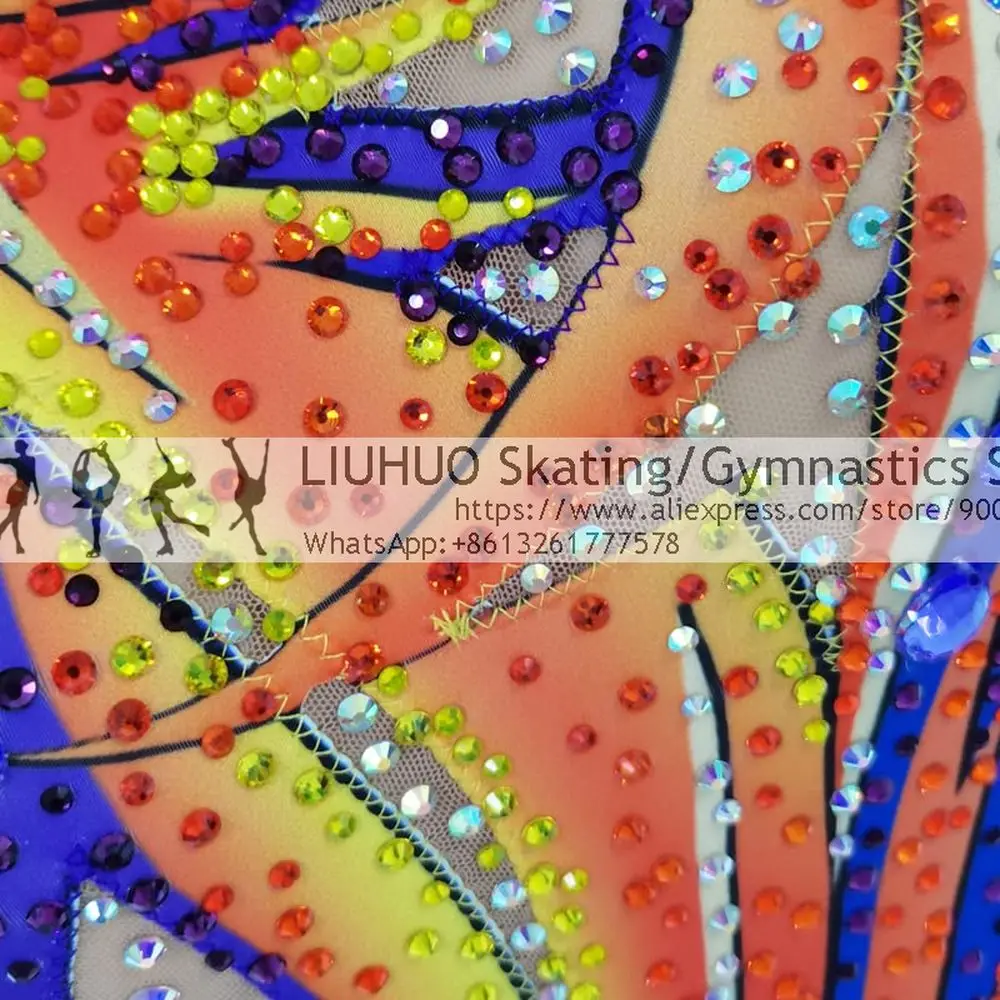 LIUHUO Rhythmic Gymnastics Leotards Artistics Competition Professional Stage Show Girls Sleeveless