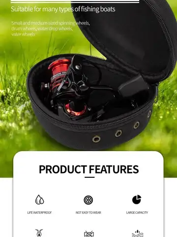 Portable EVA Fishing Reel Bag Protective Case Cover Fishing Bag fishing accessories for Drum/Spinning/Raft Reel Fishing goods