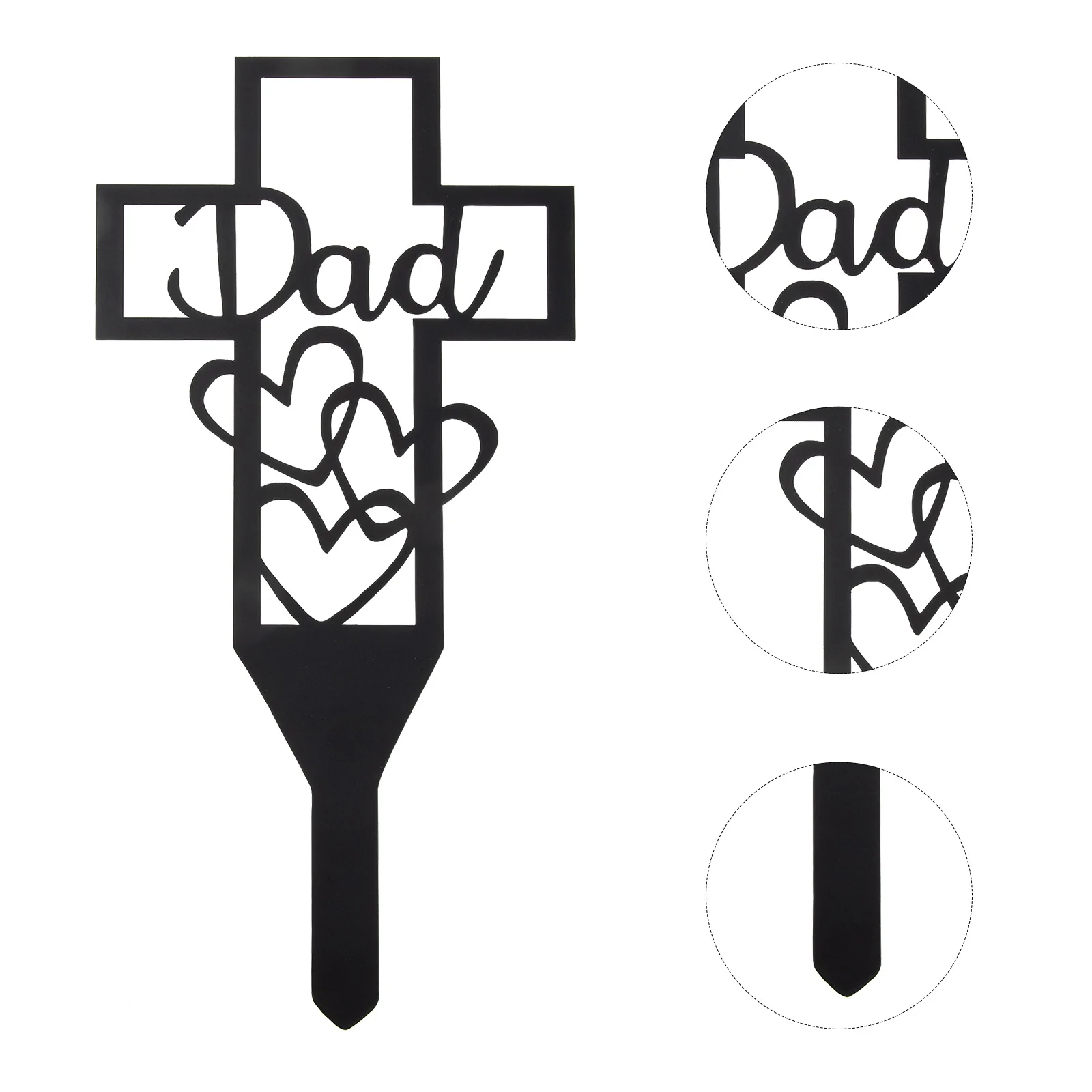 Memorial Stakes for Cemetery Insert Decoration Adornment Decorations Iron Outdoor Ornaments