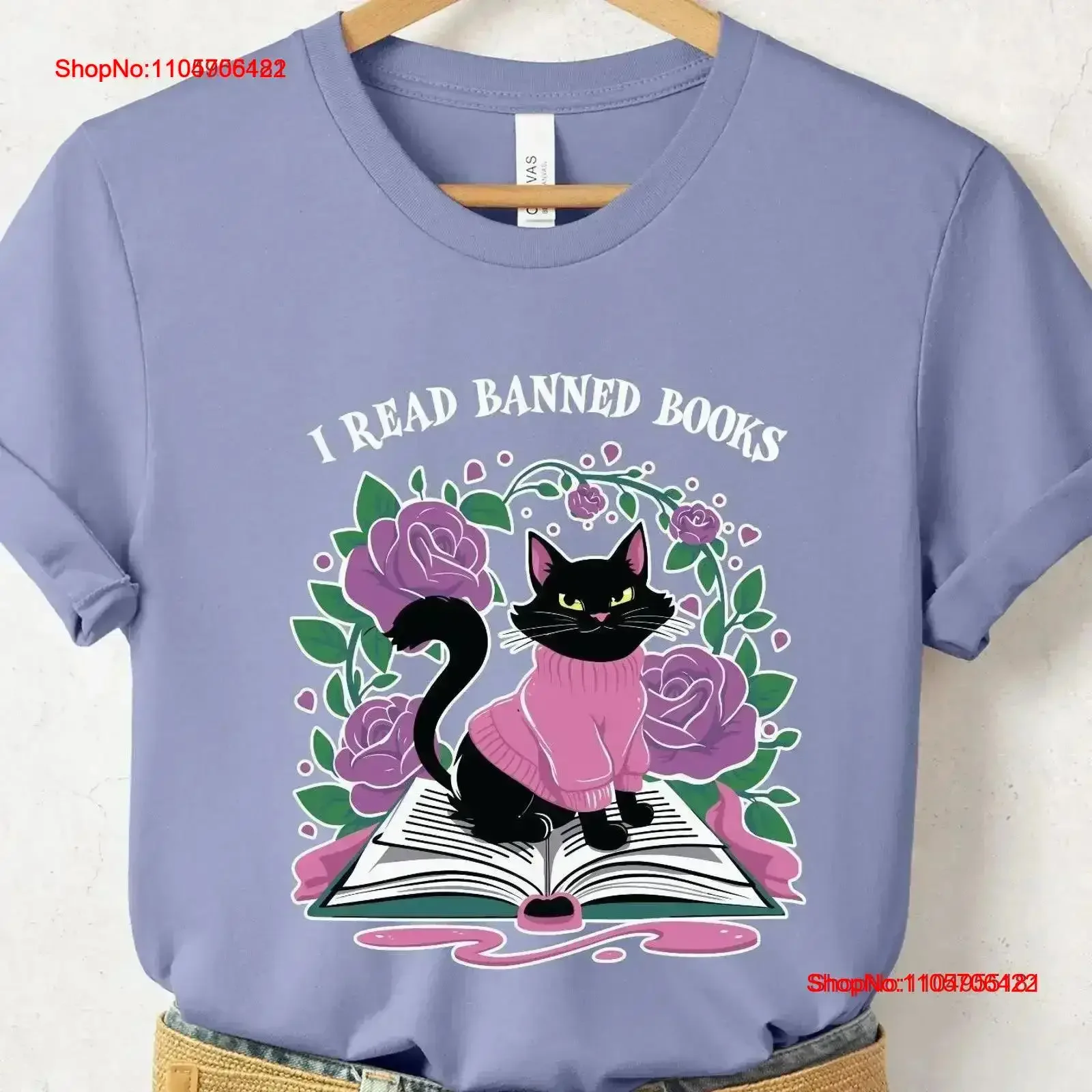I Read Banned Books T Shirt Book Themed Bookish Cat Merch for Librarian Teacher Freedom to Lover Her Booktok vintage Washed