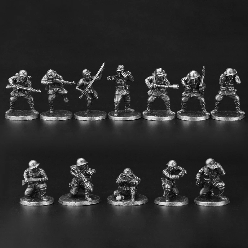 Metal Board Game Piece Army Soldier Action Figures Military Warfare Static Ornament Model Toys for Collectors And Crafts