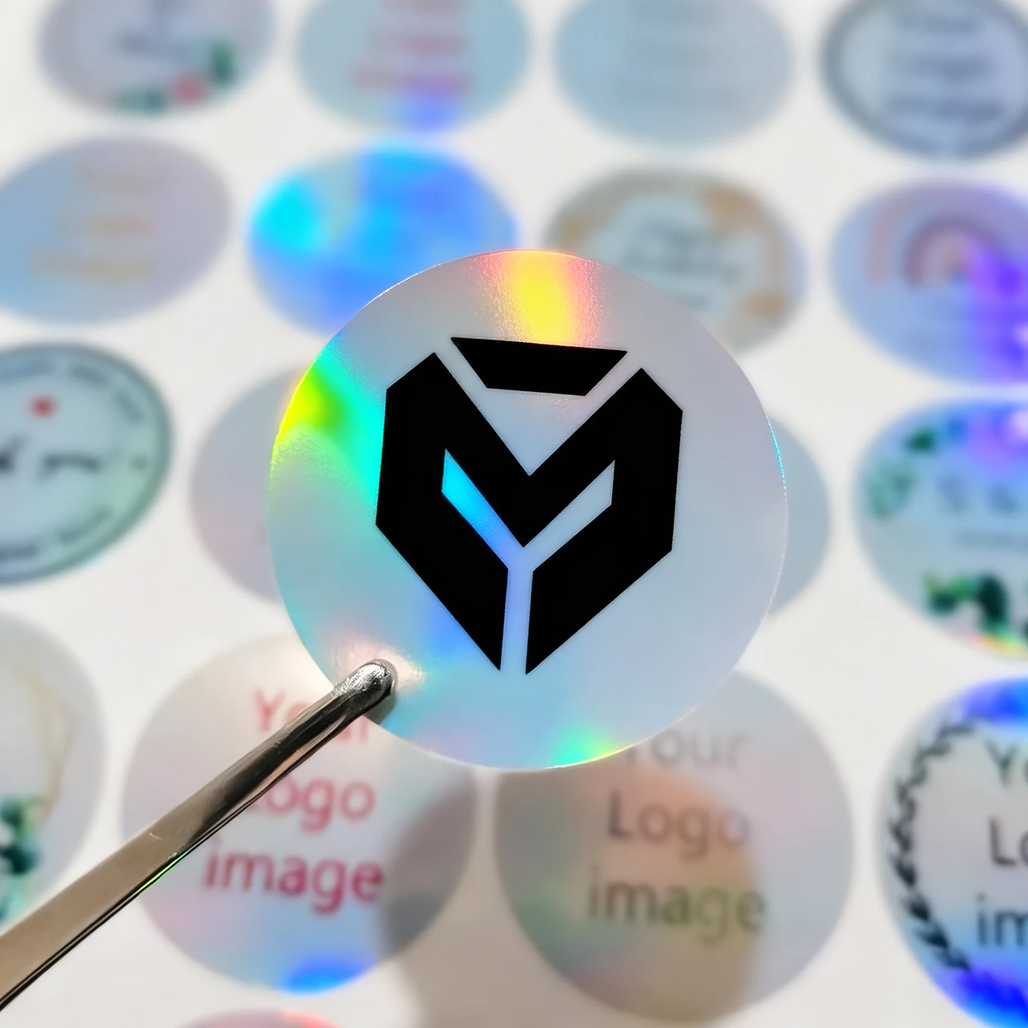 Maßgefertigte Holographische Aufkleber LOGO/Design-Etiketten Ihre Eigenen Aufkleber Personalisierte Holographische Silber-Laser-Aufkleber – Detail 5