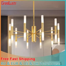 Moderne gouden LED-kroonluchter Hotelhal Kroonluchters Woonkamer Plafond Decoratief licht Plafondlamp Binnenverlichtingsarmaturen