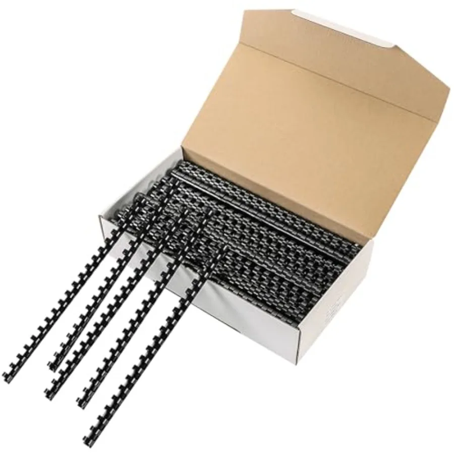 

21 Ring Plastic Binding Combs 9 16 Ih Diameter 120 Sheet Capacity 100 Pack Black Comb Binding Spines Perfect for Office School