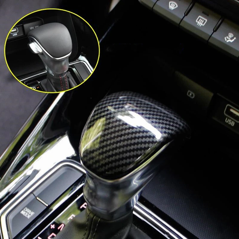 For Kia Mohave 2020 2022 Telluride 2019 Interior Accessories ABS Carbon Fiber Shift Knob Cover Car Gear Lever Head Trims 2023