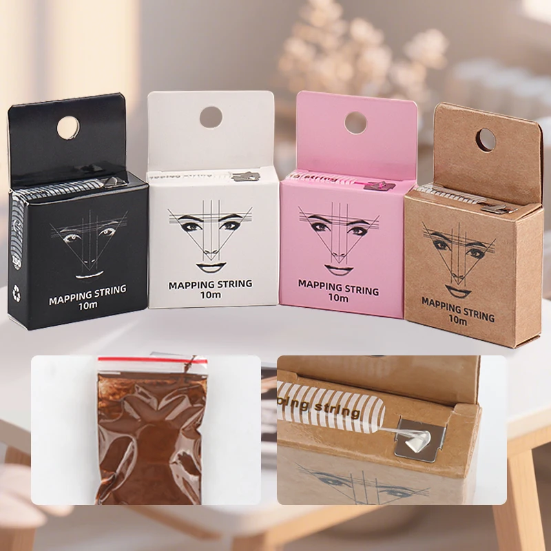 10m Brow Mapping String Boxed Pre Ink Eyebrow Measuring String Tattoo Mapping Line Brow Symmetry Positioning Tools