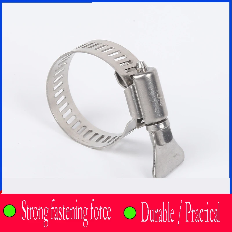 304 Stainless Steel Clamp Holding Hoop Thickened Endurance American Style Throat Hoop Water Pipe Trachea Clip Pipe Hoop