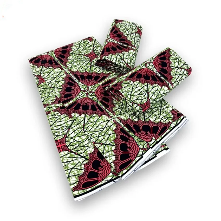 قماش هولندي hollandais شمع حقيقي كلاسيكي مضمون طباعة شمع حقيقي فستان أفريقي 100% قطن 6 ياردات #2