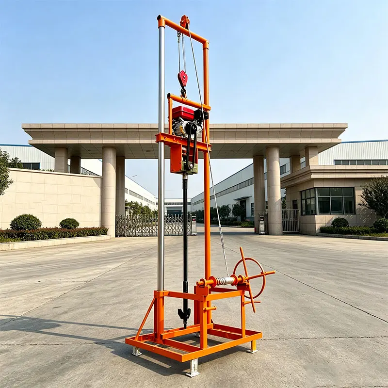 Customized Small Portable Petrol Water Well Drilling Rig 80m Depth Manual Borehole Drilling Machine For Farm Mountain Irrigation