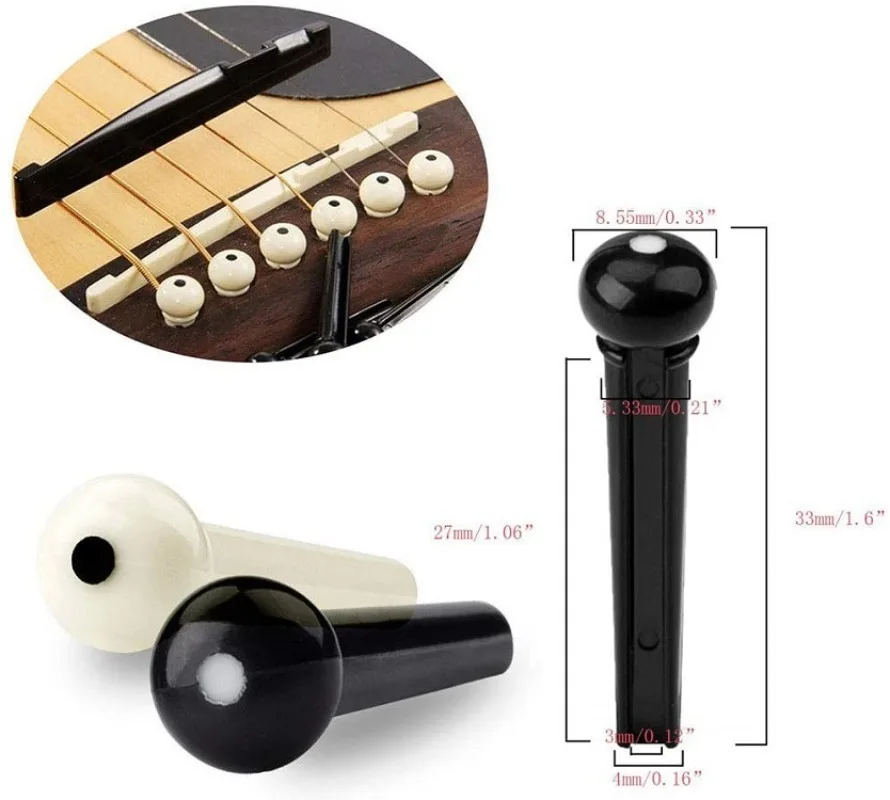 

Acoustic Guitar Bridge Pins Puller Pulling Remover Extractor Tool with Guitar Saddle Nut and 12 Pack Guitar Bridge Pins