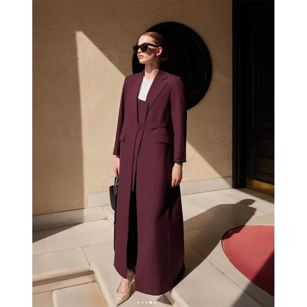 Unique Single Button Design Women Long Jacket Female Daily Coat Formal Ankle Length Dress müslüman elbiseleri