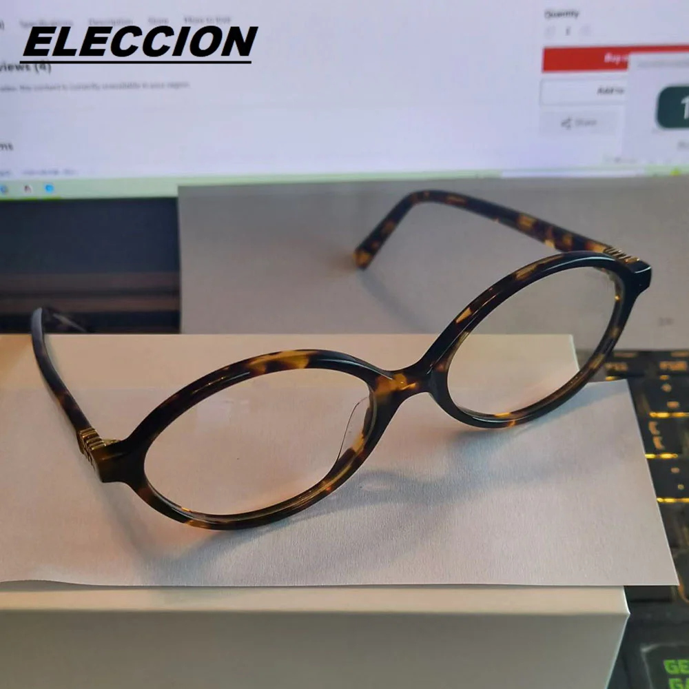 ELECCION High-quality Brand Optical Glasses Frame Women Oval Spectacles Frames Acetate Tortoise Prescription Eyeglasses SMU04Z