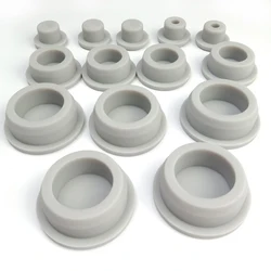 13-48mm Grey Silicone Rubber Hole Caps T Type Plug Cover Gasket Blanking End Cap Food Grade Seal Stopper Tube Pipe Inserts Bung