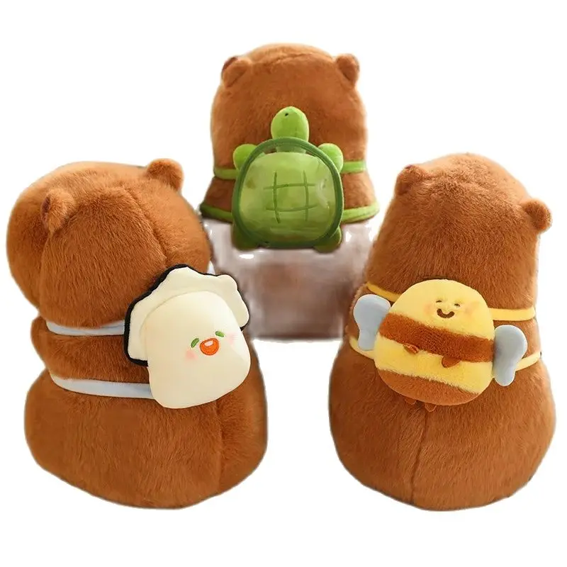 

12-33cm Fluffy Capybara Plush Doll Kawaii Capybara With Tortoise Bee Stuffed Toy Animals Juguetes Birthday Gift Home Decor