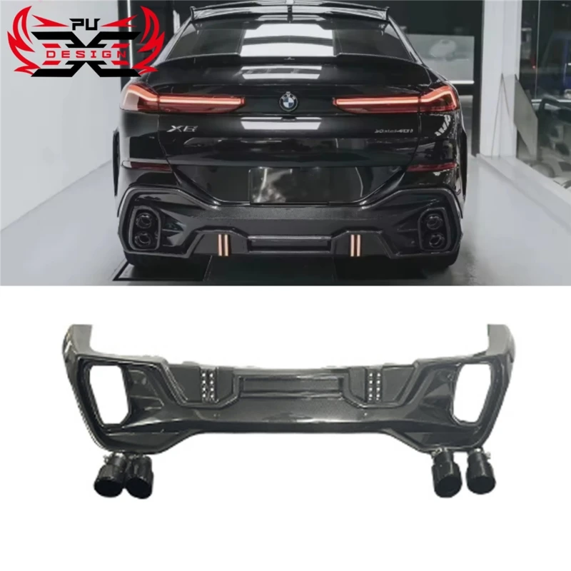 

FD Style Carbon Fiber Rear Diffuser Splitter Rear Bumper For BMW X6 G06 lci Body Kit