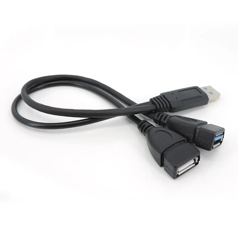 

USB 3.0 A 1 «папа» на 2-контактный двойной USB-мама Концентратор для зарядки данных Адаптер питания Y-образный разветвитель USB-кабель питания Удлинитель