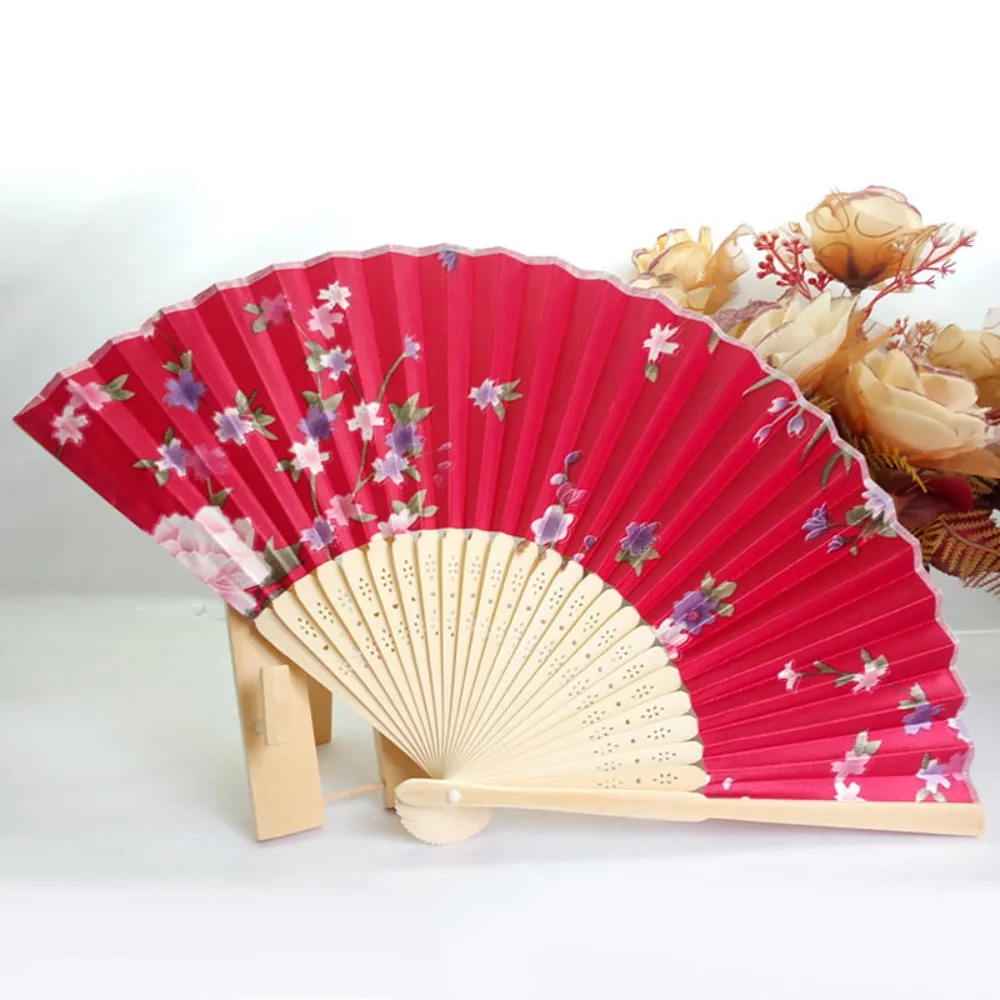 Silk Japanese Style Home Decoration Colorful Photography Prop Hand Held Wedding Gifts Ornament Folding Fan Fan