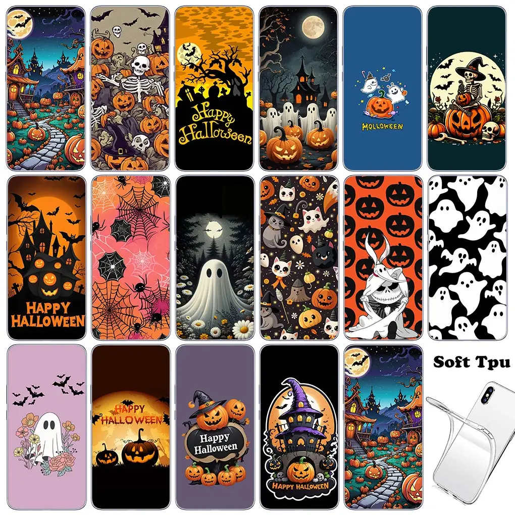 Little Ghost With H-Halloweens Pumpkin Cover Phone Case for Motorola Moto G04 G71 G73 G32 G34 G52 G8 G7 G9 G24 Power Plus E14