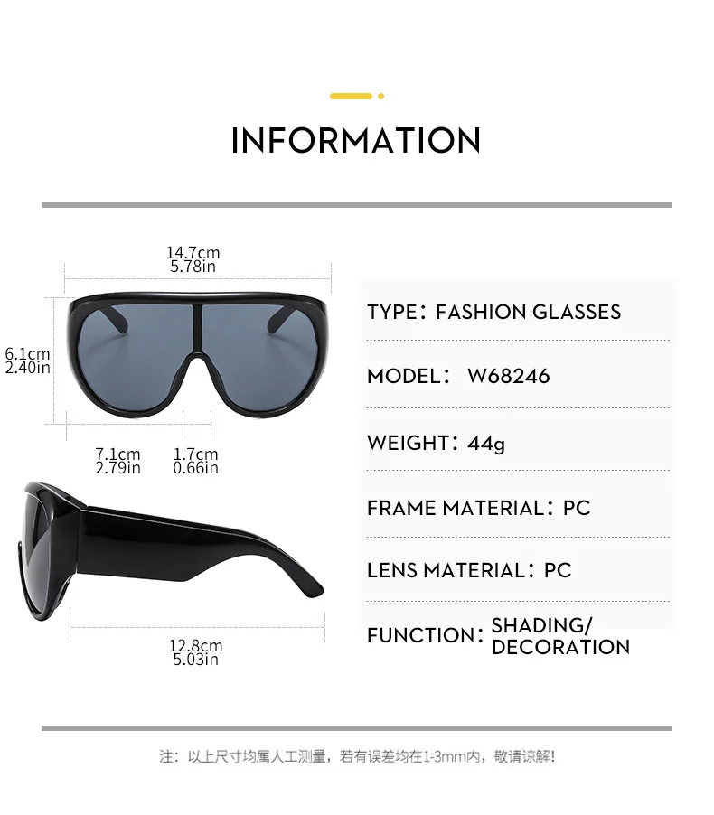 Neue Sport-Sonnenbrille mit übergroßem Rahmen, trendige personalisierte Sonnenbrille für Männer und Frauen, Outdoor-Radsport-Sonnenschutz-Sonnenbrille – Detail 9
