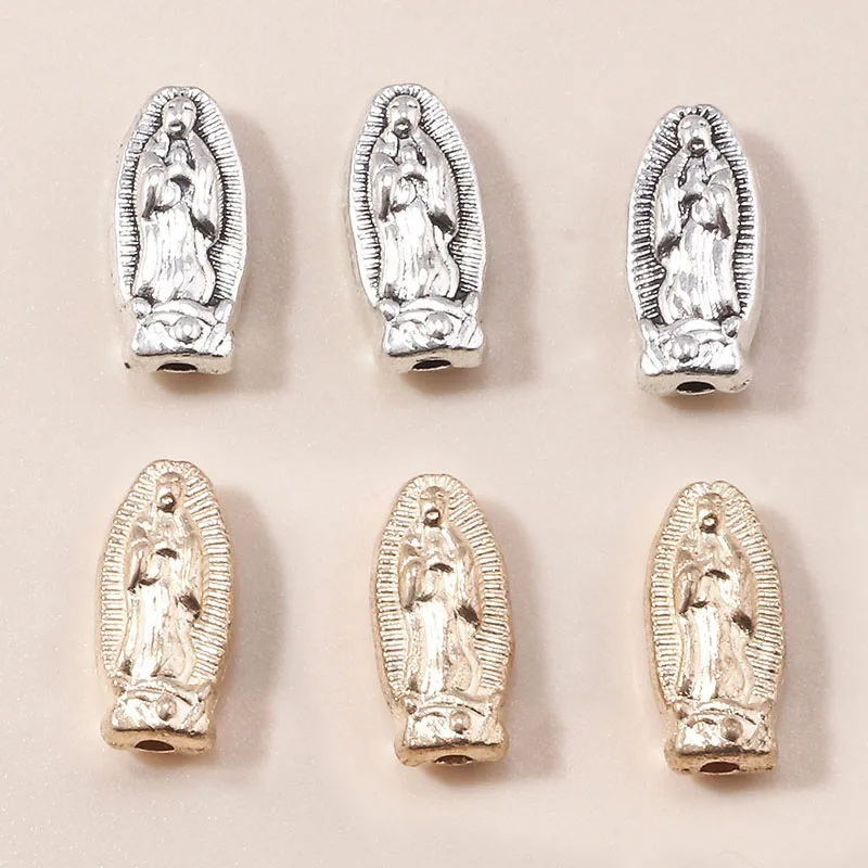 

Leslie 20pcs 6*12mm Metal Virgin Mary Charms Alloy Vintage Jesus Pendant DIY Necklace Bracelet Earrings Jewelry Making Supply