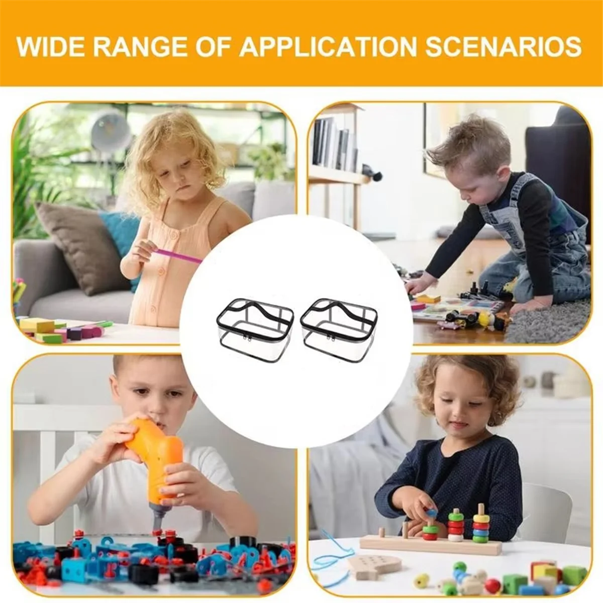 

Y31A Органайзер для строительных блоков, дорожный прозрачный чехол для строительных блоков, коробка для хранения игрушек, набор из 2 чехлов для переноски досок из ПВХ