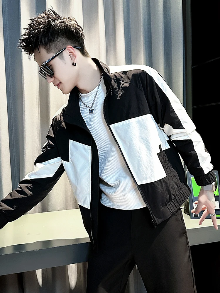 

Casual Men's Jaet Spring Autumn 2025 New Sle Color Blo Design Anti Wind Polyester Fabric Long Sve Zipper Closure