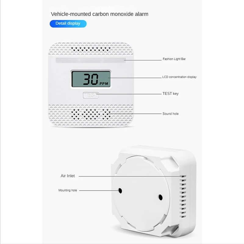 Mini Home Comini Carbon Monoxide Detection Alarm RV Safety CO Alarm Smoke Detector