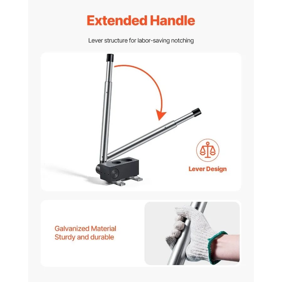 Tubería con muescas para tubos y muescas para herramienta de muescas para tuberías de 1,5 y 2 pulgadas