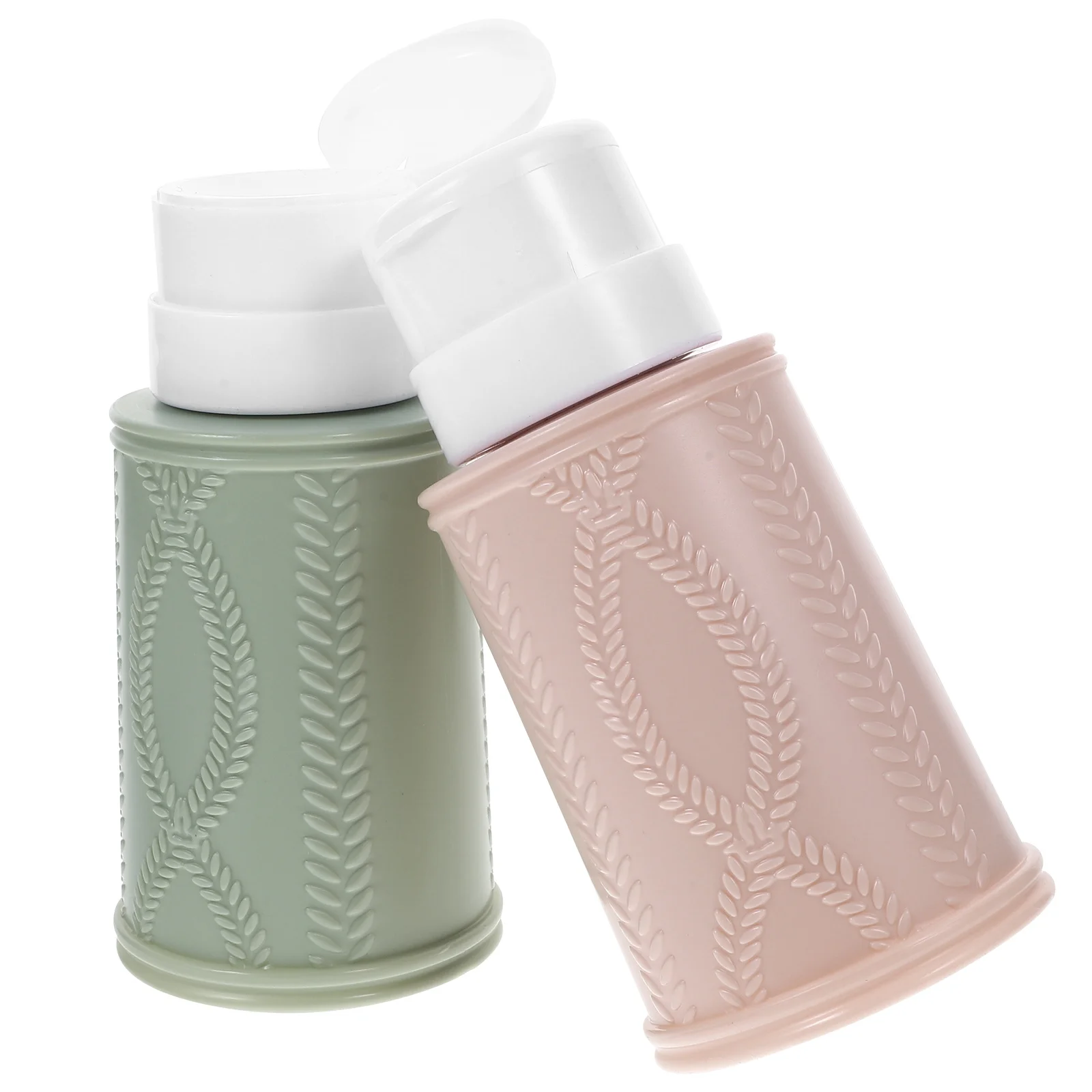 2Pcs Nail Polish Remover Bottle 200Ml Refillable Leakproof Press Liquid Dispensers Travel Containers Push Down Pump Dispenser