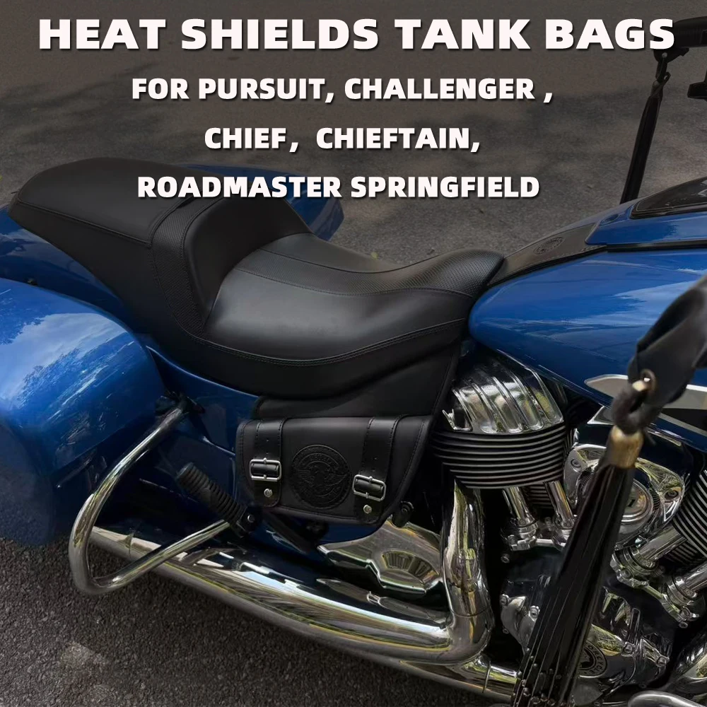 For Indian Challenger Pursuit Chieftain,Roadmaster20-26 Motorcycle Heat Shield Side Tank Waterproof Storage Bag Engine Cowl Bag