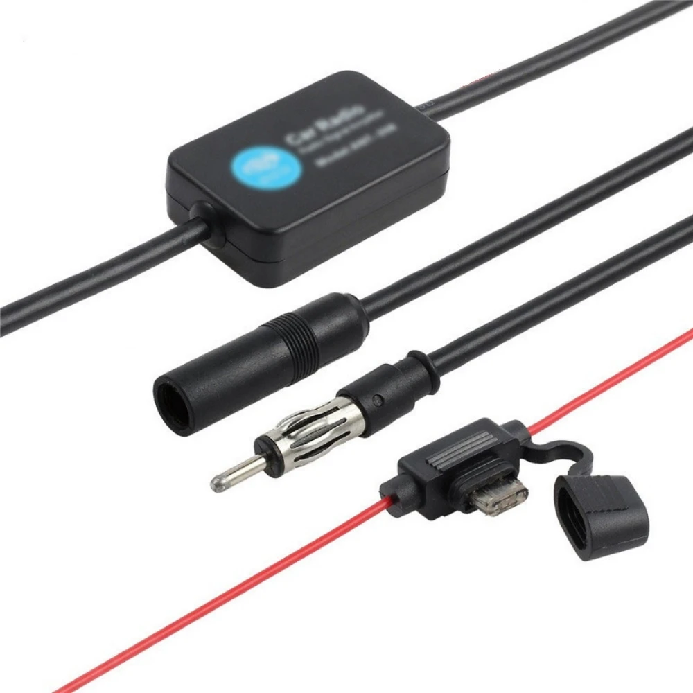 12V Car Radio Antenna FM Radio Signal Amplifier Booster Amp Car Antenna Aerials 80-108MHZ For Marine Boat Auto Anti-interference