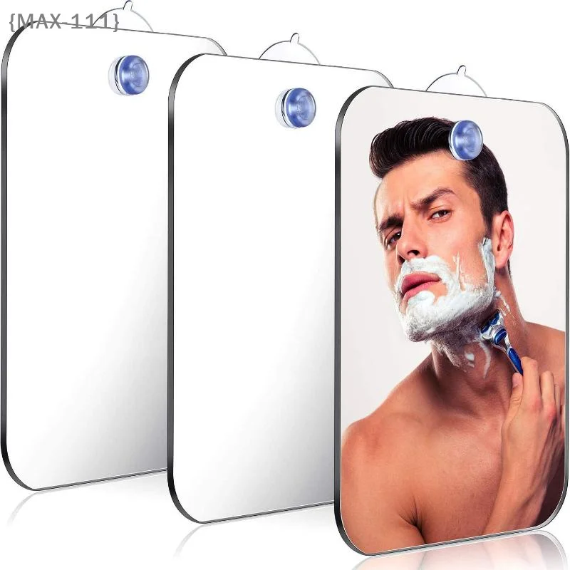 【xxx】Acrylic Anti Fog Mirror Shower Shaving Fogless Mirror Washroom Unbreakable  Travel Shaving Bathroom Accessories Tools