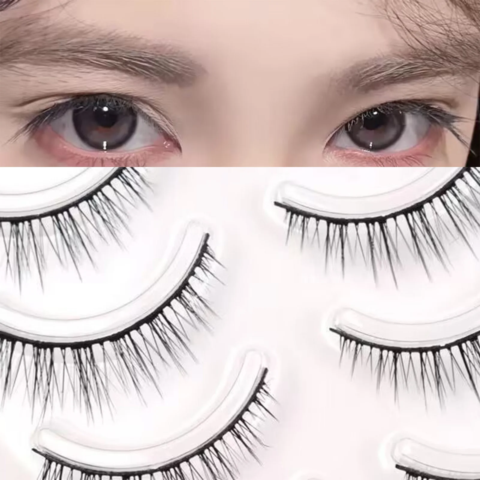 One-Piece Hard Stem Baby Straight False Eyelashes Soft Comfortable Natural Look for Stage Photography