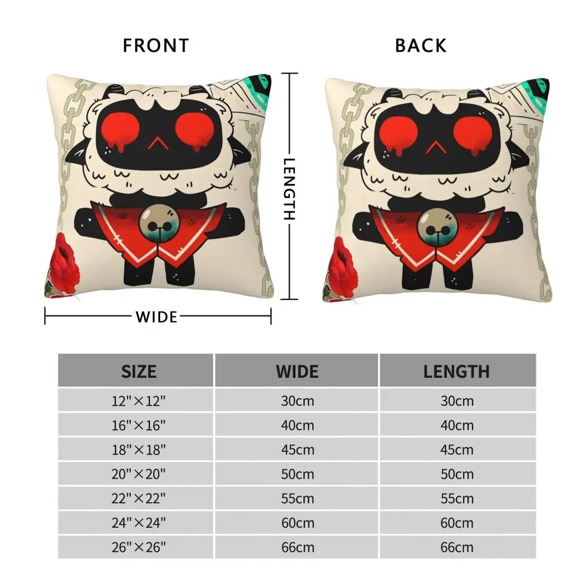 Cult Of The Lamb Pillow Cover Cushion Cover Soft Design Pillow Case Morden Pillowcases For Office Car Home Decorative