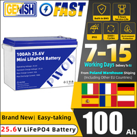 EU Stock 24V 100Ah LiFePO4 Battery Pack 25.6V Lithium Iron Phosphate Rechargeable Cell DIY 48V For RV Home energy storage Camper
