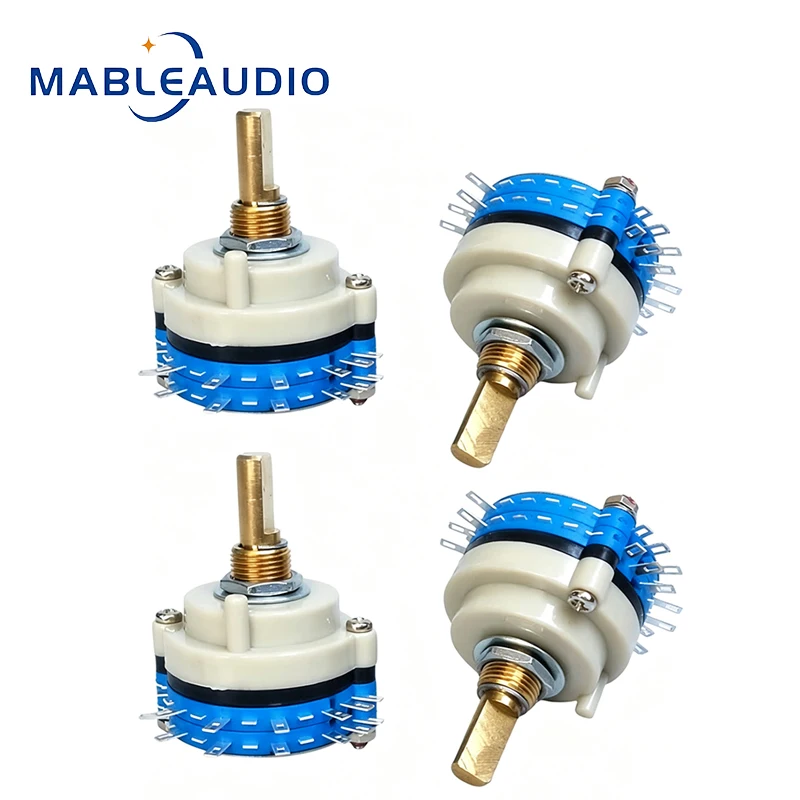 2-layer, 2x3, 2x4, 2x5, 2x6, 2x8, 2x10, 2x12-gear Sealed Rotary Band Switch with Dual-Row Common Pins Amplifier Accessories 1PC