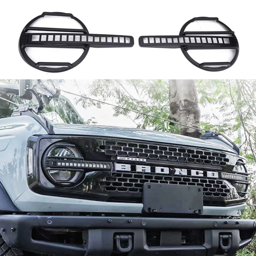 

Modified Front Headlight Decorative Frame For Ford Bronco 2022 2023 2024 2025 Headlight Shell Protective Cover Frame Accessories